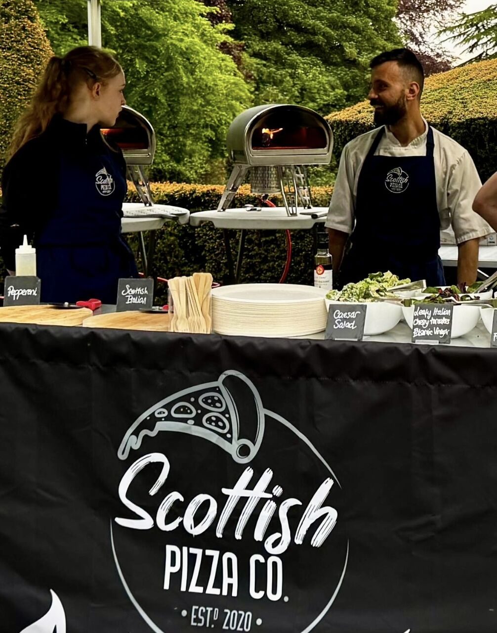 Scottish Pizza Co chefs behind the branded pop-up counter